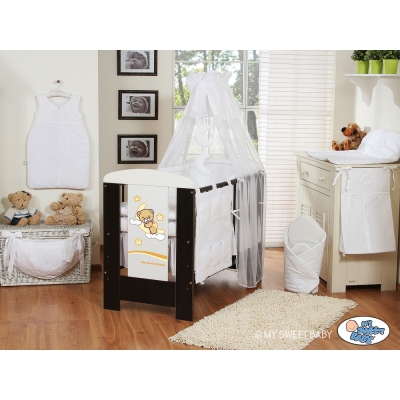Ciel de Lit Bébé avec Fleche Blanc Voile Bonne Nuit