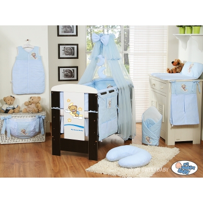Ciel de Lit Bébé avec Fleche Bleu Voile Bonne Nuit