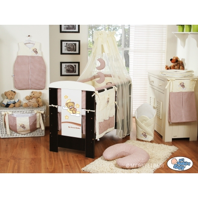 Ciel de Lit Bébé avec Fleche Brun Voile Bonne Nuit