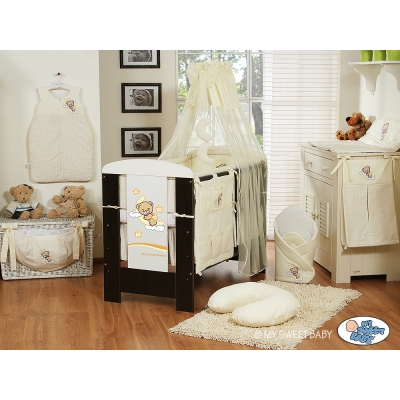 Ciel de Lit Bébé avec Fleche Crème Voile Bonne Nuit