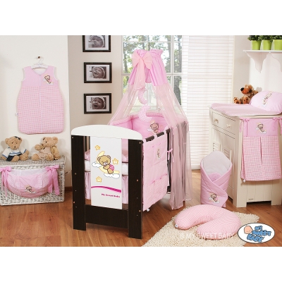 Ciel de Lit Bébé avec Fleche Rose Voile Bonne Nuit