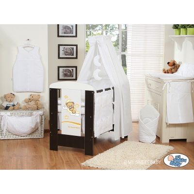 Ciel de Lit Bébé avec Support Blanc Bonne Nuit