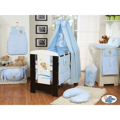 Ciel de Lit Bébé avec Support Bleu Bonne Nuit
