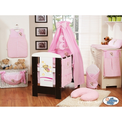 Ciel de Lit Bébé avec Support Rose Bonne Nuit