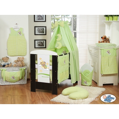 Ciel de Lit Bébé avec Support Vert Bonne Nuit