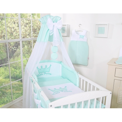 Ciel en Tulle pour Lit de Bébé Menthe Mousseline Prince / Princess