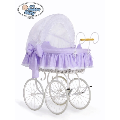 Berceau Bébé Retro Blanc Lila Christine