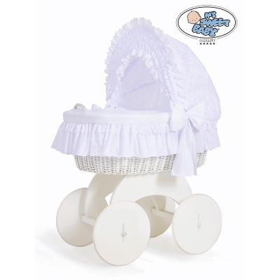 Couffin Sur Roues en Osier Naturel avec Canopy Charlotte