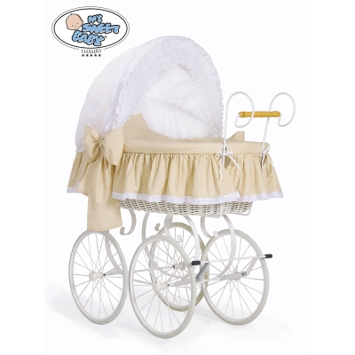 Berceau Bébé Vintage  Blanc Beige Christine