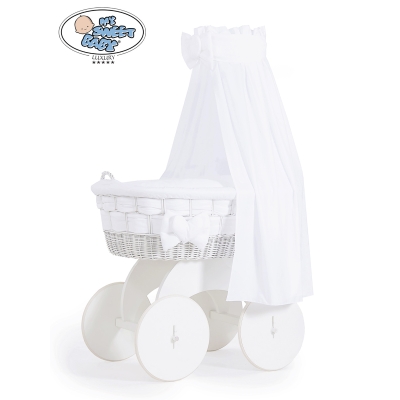 Berceaux bébé en Osier  avec Ciel  - Grandes Roues Bianca