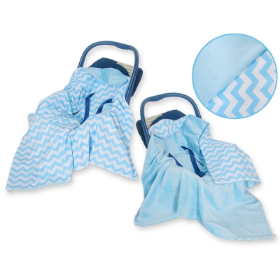 Couverture Double Face pour Siège Auto Bleu Chevron