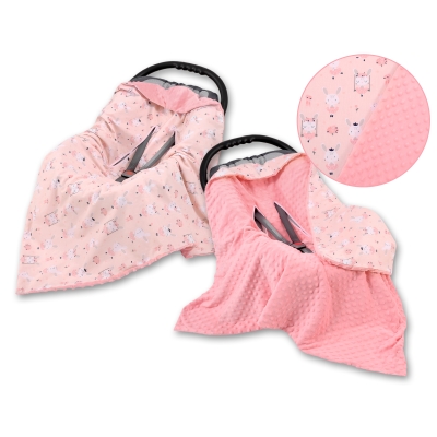 Couverture Double Face pour Siège Auto Rose Ballerines Rose Poudré