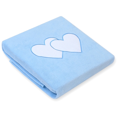 Couverture Polaire pour Lit Bébé Bleu Cœurs