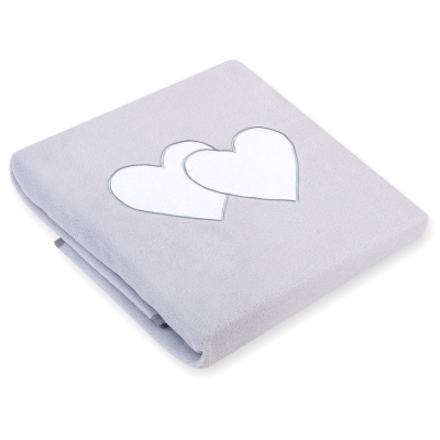 Couverture pour Bébé en Molleton Polaire Gris Cœurs