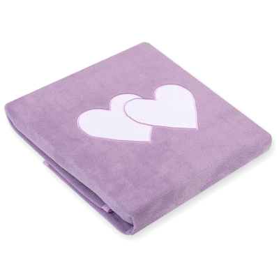 Couverture pour Bébé en Molleton Polaire Lila Cœurs
