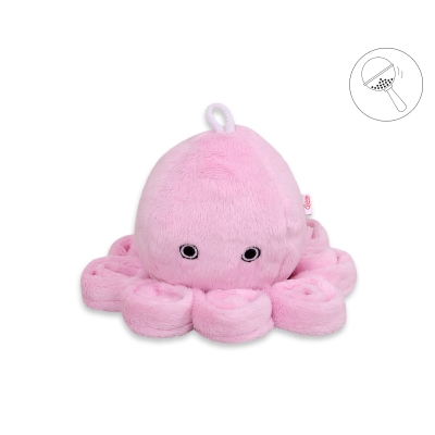 Doudou Pieuvre avec Hochet Rose