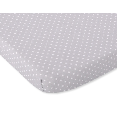 Drap en Coton pour Lit de Bébé 120x60 cm Gris à Pois