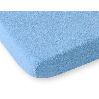 Drap Housse en éponge pour Lit Bébé 140x70 cm Bleu