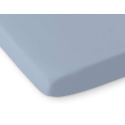 Drap-housse pour Berceau en Coton 140x70 cm Blanc Bleu Pastel