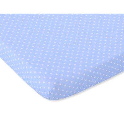 Drap-housse pour Berceau en Coton 140x70 cm Bleu à Pois