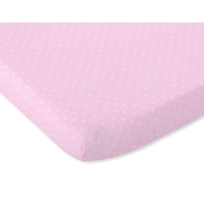 Drap-housse pour Berceau en Coton 140x70 cm Rose à Pois