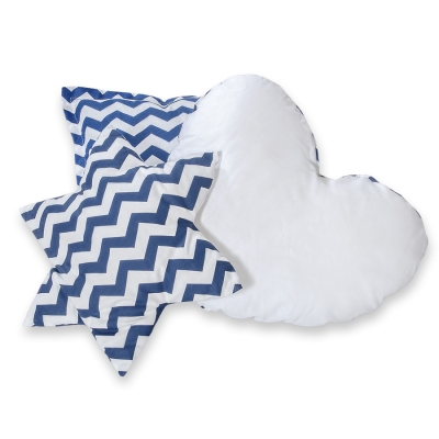 Ensemble de Coussin 3 pcs Bleu Foncé Chevron