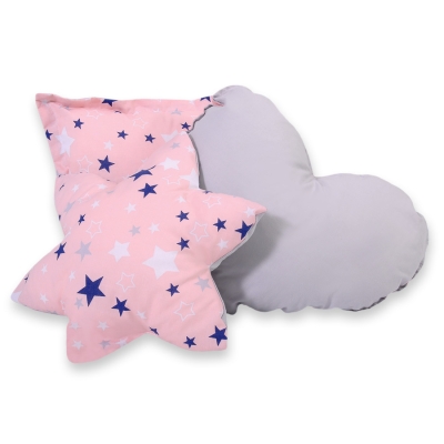Ensemble de Coussin 3 pcs Bleu Rose Gris étoiles