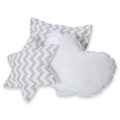 Ensemble de Coussin 3 pcs Gris Chevron