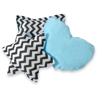 Ensemble de Coussin 3 pcs Noir Bleu Chevron