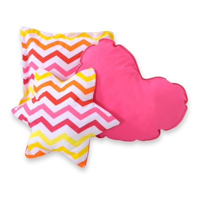 Ensemble de Coussin 3 pcs Rose Jaune Chevron