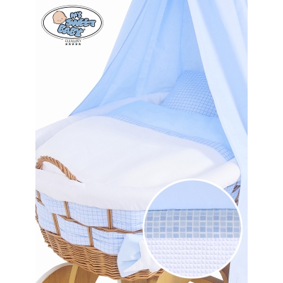 Ensemble de Couvertures 4 pcs pour Berceau avec Ciel Isabella Damier Bleu
