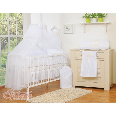 Ensemble de Linge de Lit 11 pcs avec Moustiquaire Blanc Prince / Princess