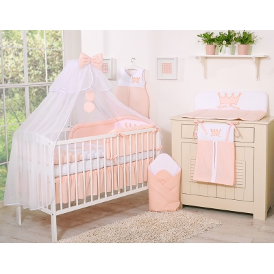 Ensemble de Linge de Lit 11 pcs avec Moustiquaire Rose Poudré Little Princess