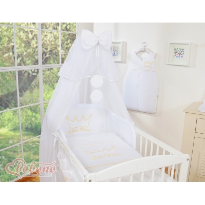 Ensemble de Linge de Lit 5 pcs avec Moustiquaire Blanc Prince / Princess