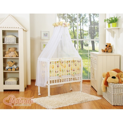Ensemble de Linge de Lit 6 pcs pour Lit de Cododo Crème Hiboux