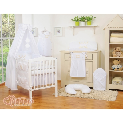 Ensemble de Linge de Lit Bébé 11 pcs Ciel Blanc Prince / Princess