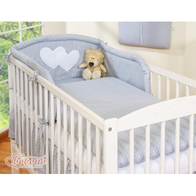 Ensemble de Linge de Lit Bébé 3 pcs à Pois Cœurs