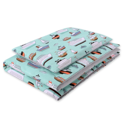 Ensemble de Linge de Lit Enfant 2 pcs 140x200 cm JUNIOR Menthe Navires