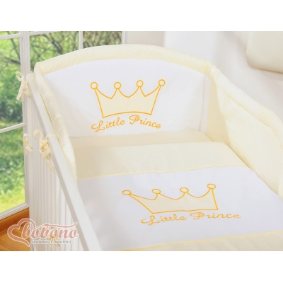 Ensemble de Linge de Lit pour Bébé 3 pcs Crème Prince / Princess