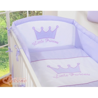 Ensemble de Linge de Lit pour Bébé 3 pcs Lila Prince / Princess