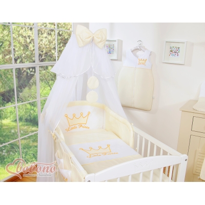 Ensemble de Linge de Lit pour Bébé 7 pcs avec Ciel Crème Prince / Princess