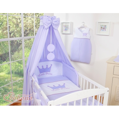 Ensemble de Linge de Lit pour Bébé 7 pcs avec Ciel Lila Prince / Princess