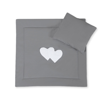 Ensemble de Linge de Lit pour Landau 2 pcs Anthracite Cœurs