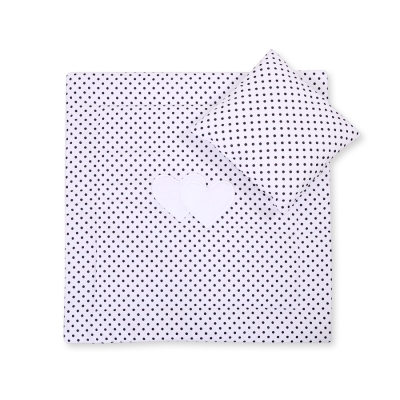 Ensemble de Linge de Lit pour Landau 2 pcs Noir à Pois Cœurs