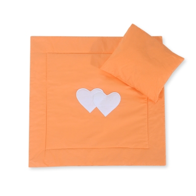 Ensemble de Linge de Lit pour Landau 2 pcs Orange Cœurs