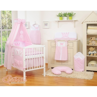 Ensemble de Linge de Lit pour Nouveau Né 11 pcs avec Baldaquin Rose  Princess