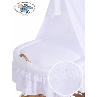 Ensemble de Linge Rayés de Lit  2 pcs pour Landau/berceau Charlotte Blanc