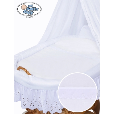 Ensemble de Linge Rayés de Lit  2 pcs pour Landau/berceau Sophia Blanc