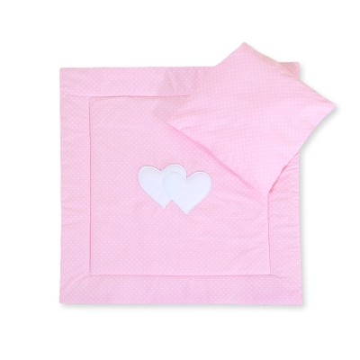 Ensemble pour Landau 2 pcs Coussin Couverture  Rose à Pois Cœurs