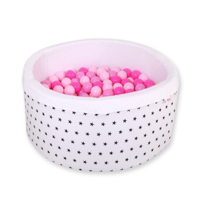 Piscine à Balles Minky avec Balles 200pcs Blanche à Étoiles